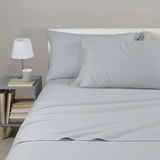 Caleffi Beddengoedset, eenkleurig, flanel, grijs, Frans bed