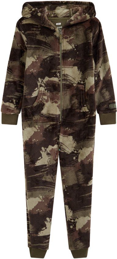 WE Fashion Jongens fleece onesie met print