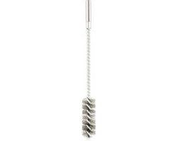 kwb Ronde staalborstel / cilinderborstel, fijn, gegolfd, staaldraad, Ø 20 mm voor metaal en steen, staalborstel voor boormachine incl. ronde as 8 mm, buisborstel voor ketel / verwarming