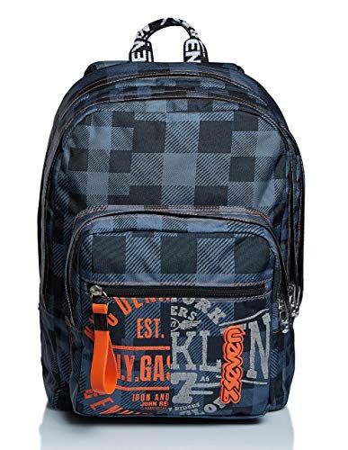 Seven Rugzak Extra Fit check - grijs - school en vrije tijd