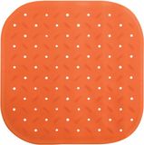 Antislip MSV Antislip Douchmat – Douchemat Antislip met Afvoergat – Badmat voor Douche – Veilige Douchmat met Zuignappen – Oranje
