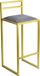 Tabouret de bar 84 cm noir avec dossier – Tabouret de bar en métal rembourré style loft – Or – Gris