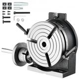 VEVOR Ronde tafel gedeeltelijk apparaat draaibaar horizontaal/verticaal 200 | voor freesmachines en boormachines, met T-groef en schaal, schroefdraadaanpassing, van gietijzer, precisie-indexering,