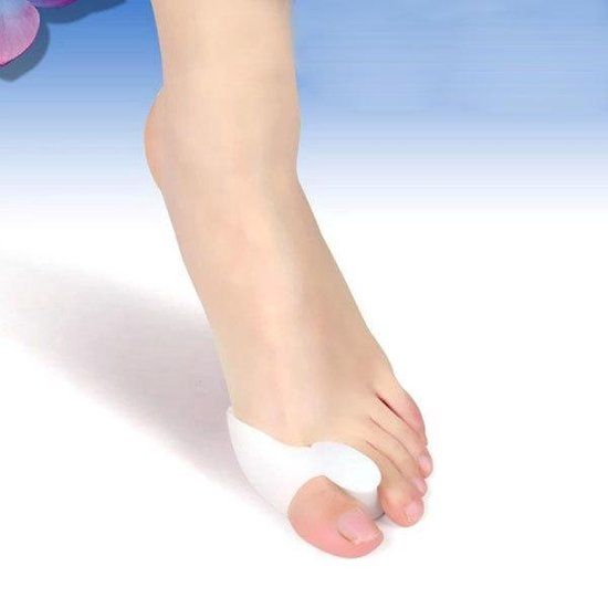 Hallux Valgus Siliconen Teencorrector/Spreider en Beschermer Grote Teen - Ivoor