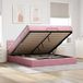 Prolenta Maison Exclusive - Ottomaans bedframe met matras, roze, 200x200 cm, fluweel
