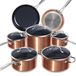 Ensemble de 12 pièces de batterie de cuisine, en céramique, de couleur cuivre, sans PFAS