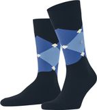 Burlington Warm Clyde gedessineerd wol sokken heren blauw - maat 40-46