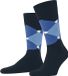 Burlington Warm Clyde gedessineerd wol sokken heren blauw - maat 40-46