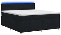 vidaXL Boxspringbed met matras met hoofdeinde, zwart, 180 x 200 cm, stof