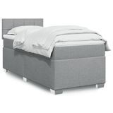 vidaXL Boxspringbed met matras, lichtgrijs, 80x200 cm, gestoffeerd