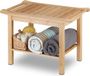 Bamboe badkamer bankje krukje - Zitbank voor schoenen en handdoeken - HxBxD: 45 x 66 x 40 cm - Natuurlijk badkamermeubel