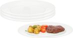 Excellent Houseware bord - 4x - transparant - kunststof - 23 cm - campingservies