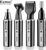 Kemei Tondeuse rechargeable 4-en-1 pour barbe, sourcils, oreilles et nez