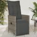Fauteuil de jardin réglable avec coussin gris