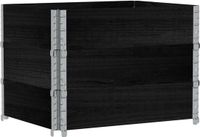 vidaXL Palletopzetranden - 3 stuks - 80x60 cm - Massief grenenhout - Zwart