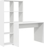 vidaXL Bureau met plank, wit, 138,5 x 55 x 143 cm, Bewerkt hout