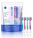 Mini set de brosse à dents, brosse à dents de voyage 5-en-1 avec dentifrice et gratte-langue
