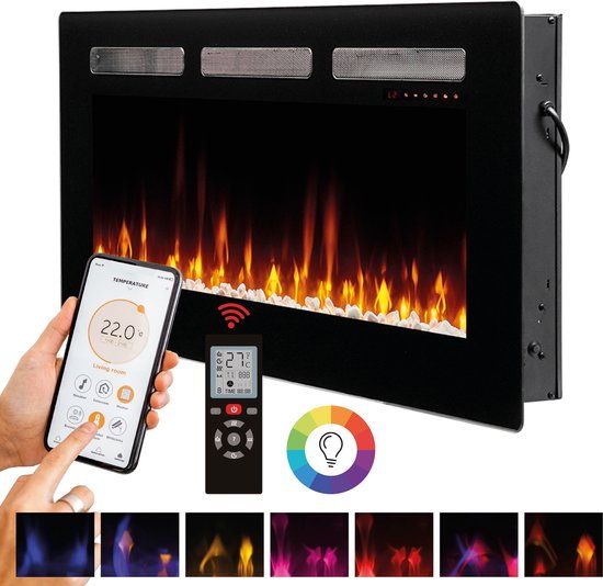 Dimplex Sierra 48 - Elektrische Haard - Zwart - 1600W - Wandmontage