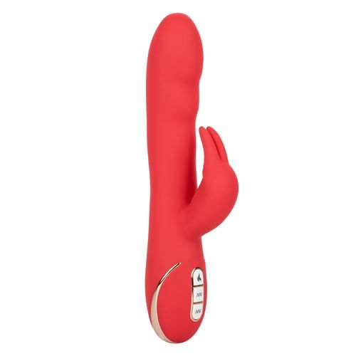 California Exotic Novelties Verwarmende ultra zachte rabbit vibrator - rood