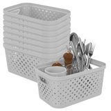 SUNDIS Pixel, opbergmand 4,5L, set van 8, stapelbaar, gebroken wit