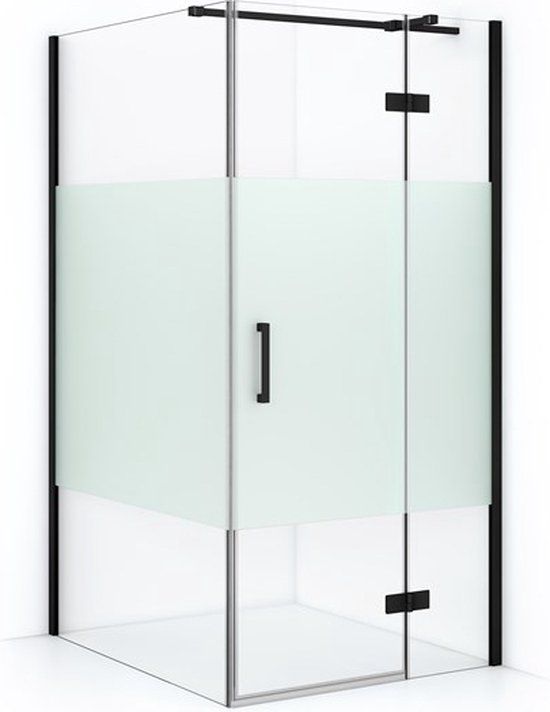 Maxaro Douchecabine Diamond 110x100cm 8mm Helder Veiligheidsglas Mat Zwart