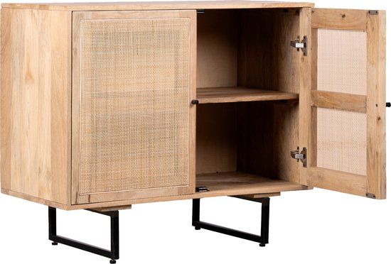 Lewis & Loft Dressoir Lucas – Met 2 deuren – FSC®-gecertificeerd mangohout – Rotan – Naturel