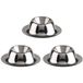 Coquetiers - 6x - argent - INOX /métal - Dia 8 cm - base large