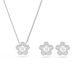 Swarovski x Ariana Grande set, Crystal Pearl, Ronde slijpvorm, Bloem, Wit, Rodium toplaag