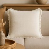 Milton & Oldbrook Sierkussen 45 x 45 cm Inclusief Vulling Palanga Wit