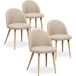 Lot de 4 chaises scandinaves Cecilia tissu beige