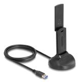 DeLOCK 12773 WLAN USB Adapter AX3000 Wi-Fi 6E Tri-band (2.4 GHz / 5 GHz / 6 GHz) 1201 Mbit/s Zwart