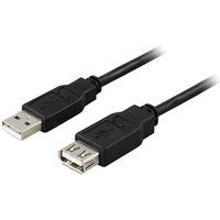 DELTACO USB2-13S - USB-verlengkabel - USB (M) naar USB (V) - USB 2.0 - 3 m - zwart