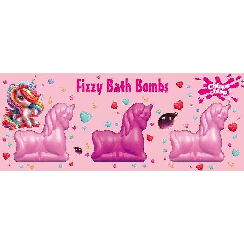 Chlapu Chlap Unicorn Chlapu Chlap, Zouten + bubbelbaden, Musujące unicorny 3x70g 210g (70 g)