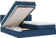vidaXL Lit plateforme avec matelas 160x200cm Tissu Bleu