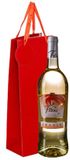 Merkloos Cadeau tas verpakking voor 1 fles wijn/champagne - rood - papier met glitters - flessentasje