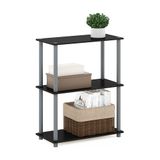 Furinno TURN-TUBE Opbergrekken, 3-laags boekenplank, hoekplank, gereedschapsloze open planken, voor organisatie en opslag, woonkamer, garage, thuiskantoor, zwart