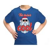 Bellatio Decorations Foute kersttrui shirt - This dude is cool - met stoere Santa - blauw - voor kinderen - kerstkleding 164/176
