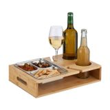 Relaxdays Beddienblad Rechthoek Zilver, Hout