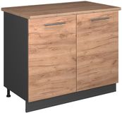 Vicco Wastafelkast Fame-Line, Goudkleurig Eiken/Antraciet, 100 cm