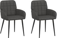 vidaXL Eetstoelen - 2 stuks - Kunstleer - Zwart