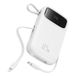 Baseus Qpow2 10000mAh 22.5W Charge rapide Banque d'alimentation avec affichage numérique et double câble - Stellar White