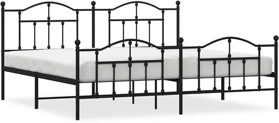 vidaXL Bedframe Metaal Zwart 200x200 cm
