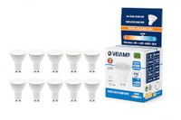10 GU10 LED-lampen, 6 watt equivalent aan 42 watt halogeenlampen, 490 lumen, 6500K koelwit licht, 110 graden stralingshoek, niet-dimbare LED-lamp