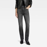 G-Star Strace Straight Wmn Dames Jeans Worn in Black Moon