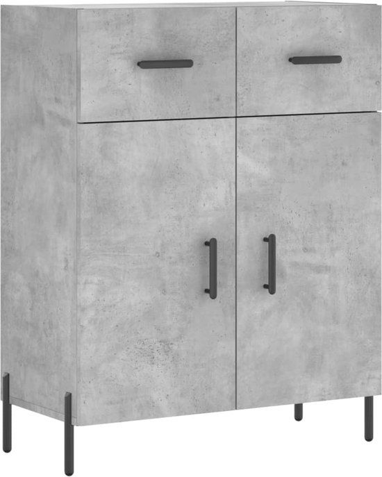 vidaXL Dressoir 69,5x34x90 cm bewerkt hout betongrijs