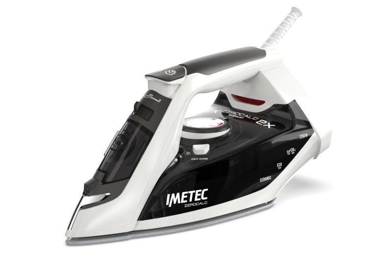 Imetec Zerocalc Z1 Steam Iron - 2200W - CeramicGlide Soleplate - Black/White