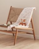 NOUKIE'S Mousseline deken Babou & Kendi luipaard ecru/terracotta 75 x 100 cm