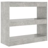 VidaXL Boekenkast/kamerscherm 80x30x72 cm betongrijs