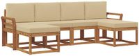 vidaXL - Bank loungeset - 6 zitplekken - Hout - Natuurlijk en beige