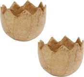 Hobby / DIY Halve eierschaal - 2x - papier maché - 4 cm - Decoratie voor Pasen - Knutselen voor Pasen